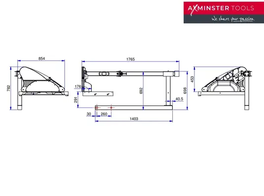 Crown beskyttelse og avsugsarm 305-355mm Axminster PROFESSIONAL 