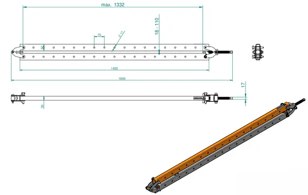 Startpakke med Limpresse SKP1100 H18 3 Craftdrew Limpresser og 2 skinner 