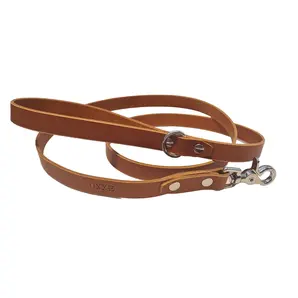 Hundekobbel m/ triggersnap 144 cm - Brun M/ Dring