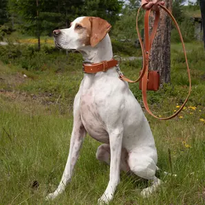 Hundekobbel m/ triggersnap 144 cm - Brun M/ Dring